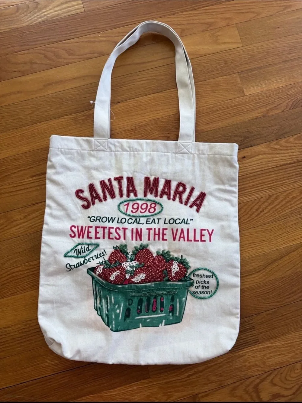 New Anthropologie Maeve Market Canvas Tote One Size